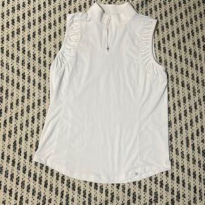 Lady Hagen white tennis tank top quarter zip